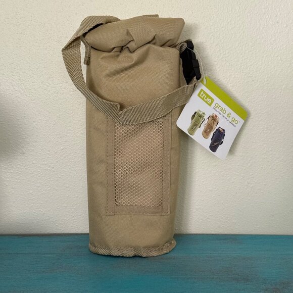 True Grab & Go Insulated Bottle Carrier With Adjustable Strap Beige NWT - Picture 1 of 6